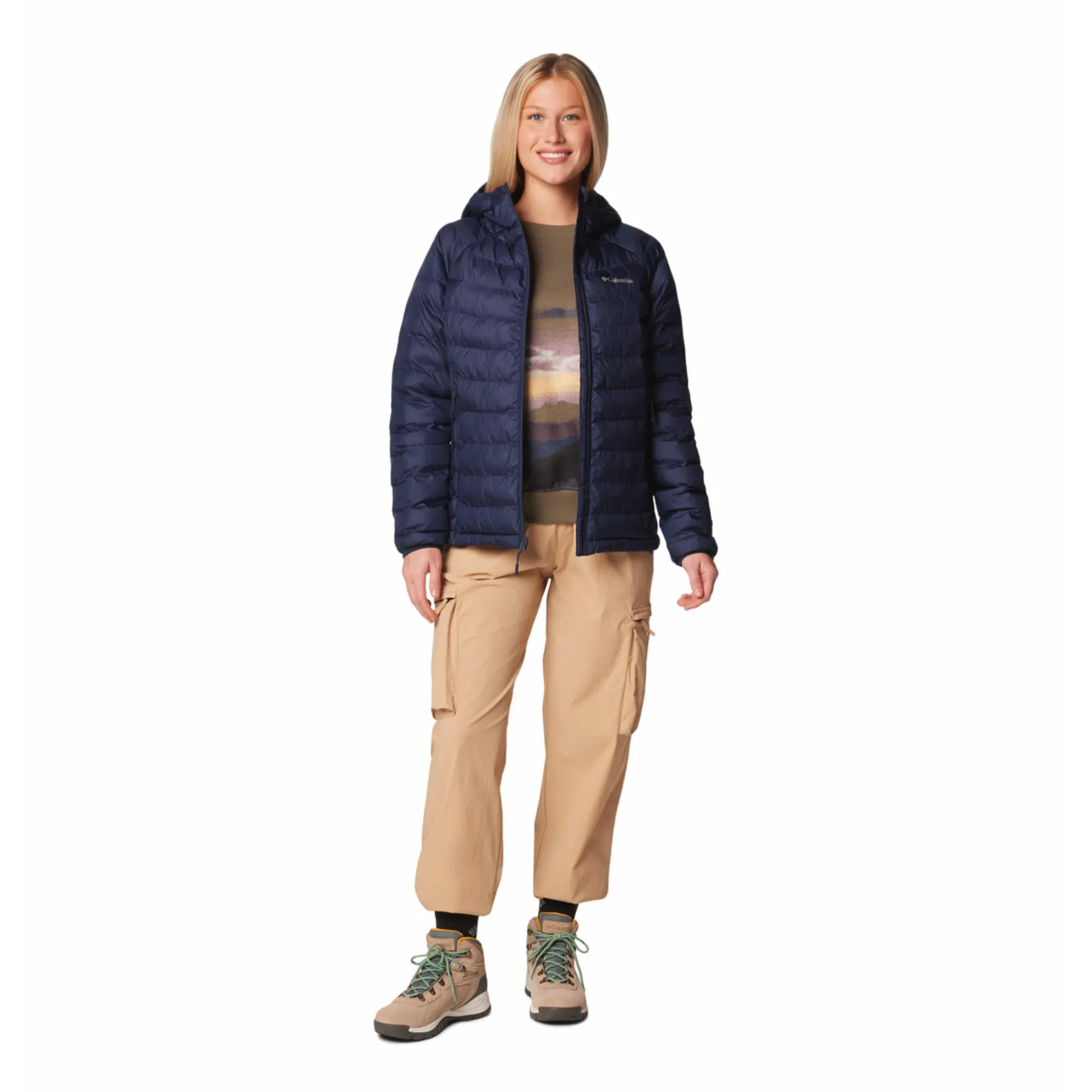 Silk Columbia Women Blue Powder Lite II Hooded Jacket