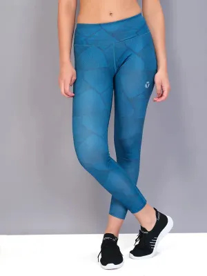 Training Look Women Printed Slim Fit Tights with TECHNO COOL