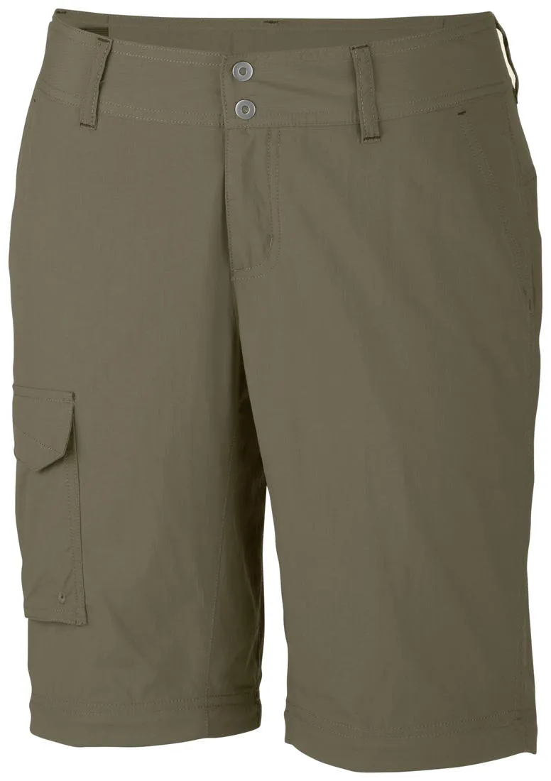 Columbia Women Green Silver Ridge Convertible Pant (Sun Protection) Effortless Comfort Active Training Shorts