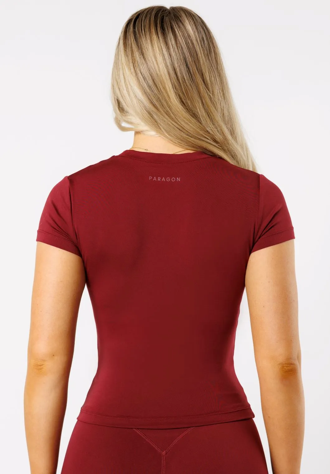 Reluna? Full Length Short Sleeve Top Red Velvet Sport Performance