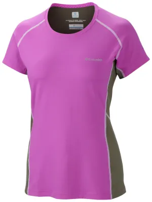 Columbia Women Purple Freeze Degree III Short Sleeve Shirt (Sun Protection) Chilly Comfort Wear