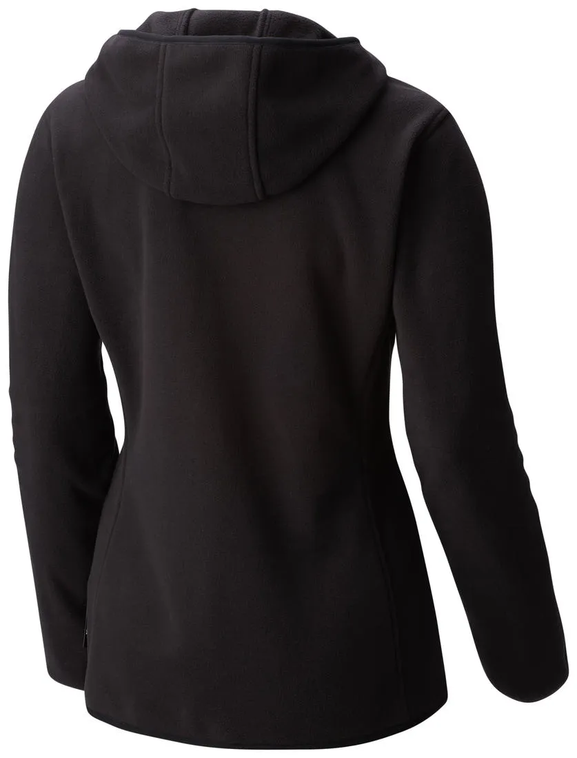 Columbia Women Black Fuller Ridge Hooded Fleece Jacket HighNeck Hidden Compartments
