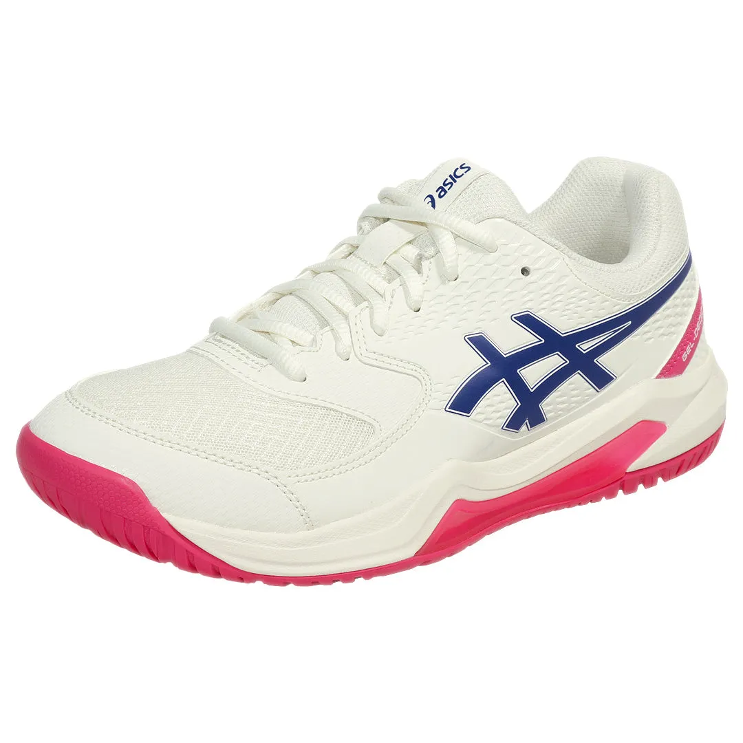 Canvas Upper Cushioned Edge Asics Women's Gel-Dedicate 8 - D Width - Cream/Dark Cobalt