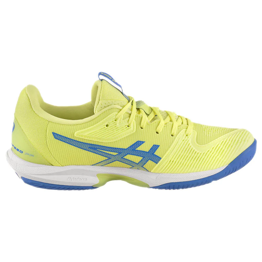 Stability frame Breathable Quarter Panels Asics Women's Solution Speed FF 3 - Huddle Yellow/Blue Coast