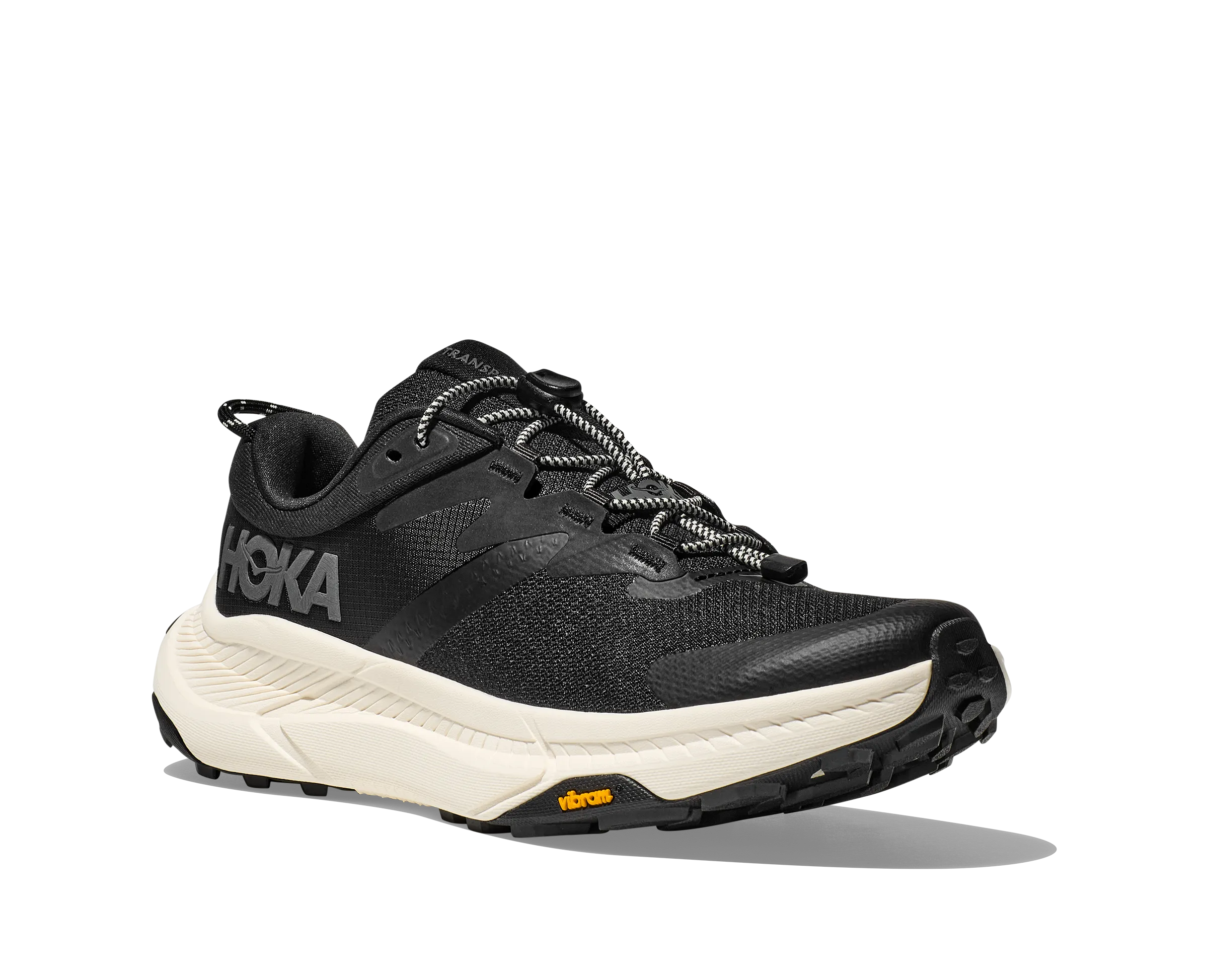 HOKA TRANSPORT BLACK/WHITE WOMEN'S MEDIUM running for a change low - profile shoes