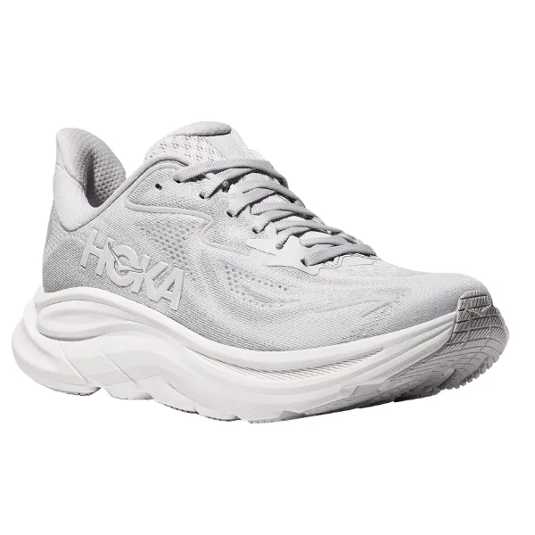 Hoka Women's Clifton 10 Wide Grey Breathable fabric stress - free