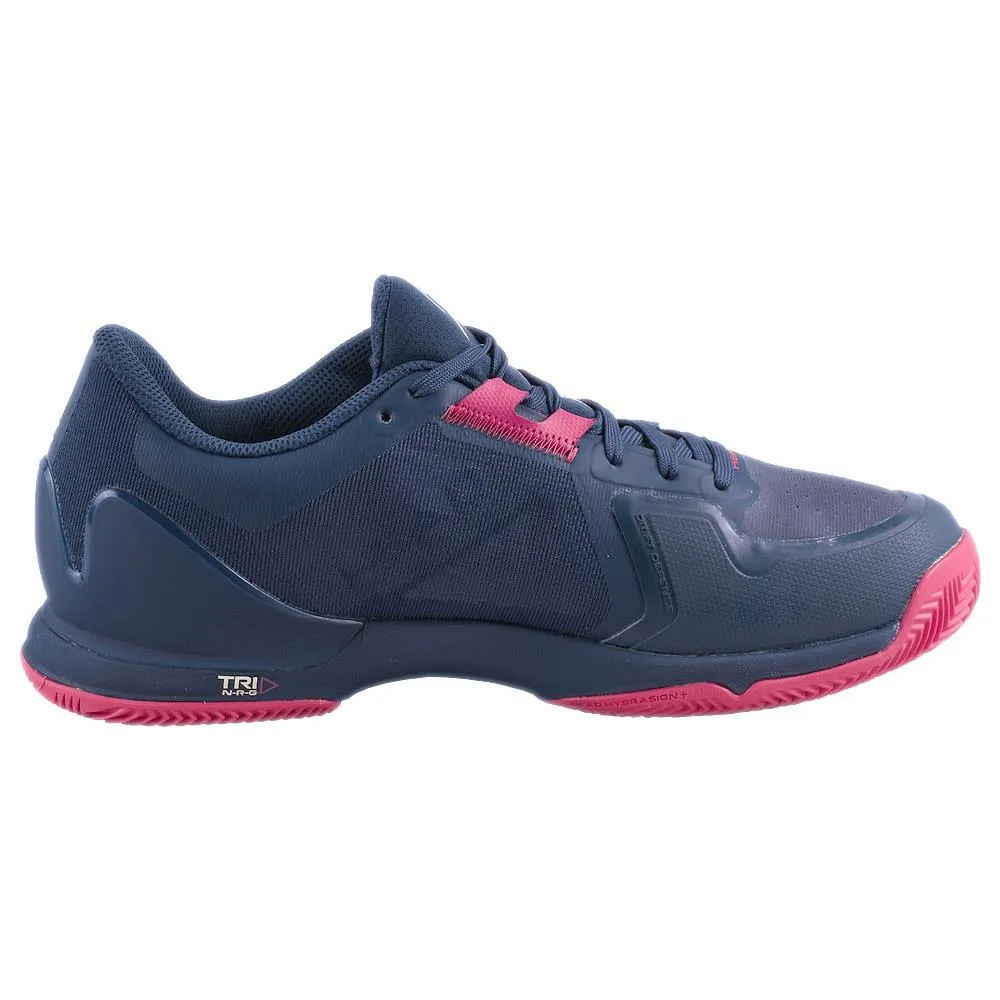 synthetic leather Ventilated Tongue Head Women's Sprint Pro 3.5 - Clay - Dark Blue/Azalea