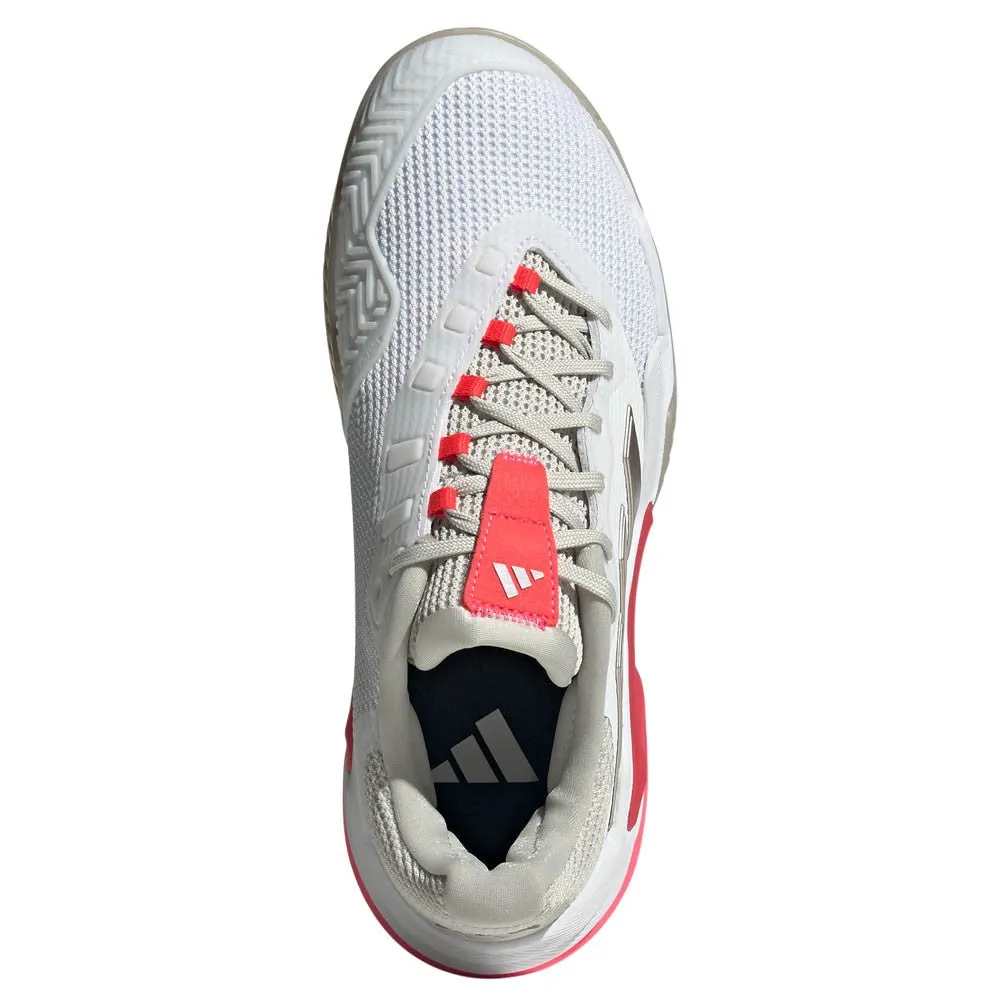 Blown Rubber Sole adidas Women's Barricade 13 - Cloud White/Lucid Red