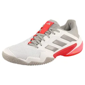 adidas Women's Barricade 13 - Cloud White/Lucid Red Vented Tongue Non Slip Tread