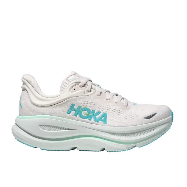 Hoka Women's Bondi 9 White/Blue fartlek - running shoes Aerobic Reaction Design