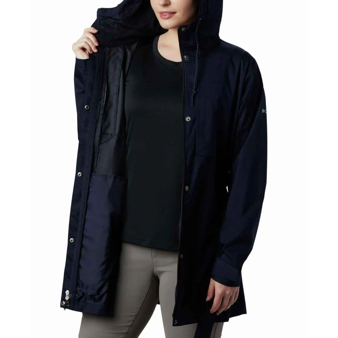 Signal Street Comfort Columbia Women Navy Blue Pardon My Trench Rain Jacket