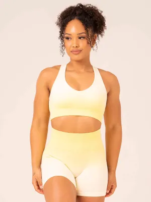 Ombre Seamless Sports Bra - Lemon Ombre V-neck seams