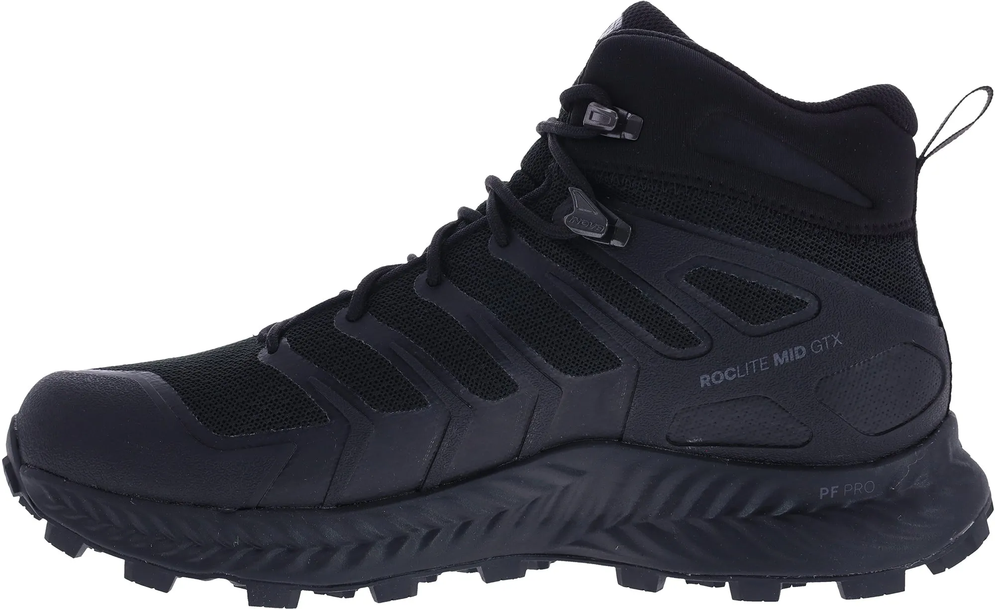 Slip Resistant Design Inov8 Roclite Mid GORE-TEX WIDE FIT Womens Walking Boots - Black
