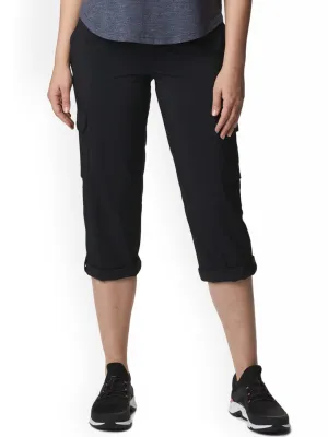 Columbia Women Black Silver Ridge Utility Capri (Sun Protection) Quick Adjust Festival Outfit