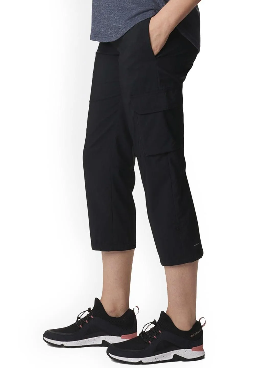 Daily Wear Ripstop Material Columbia Women Black Silver Ridge Utility Capri (Sun Protection)