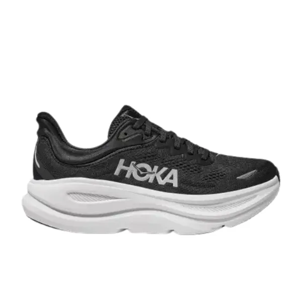 Hoka Women's Bondi 9 Black/White synthetic strength Natural Foot Flex