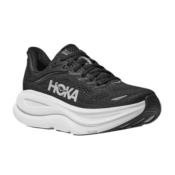 High Rebound EVA Abrasion Resistant Toe Cap Hoka Women's Bondi 9 Black/White