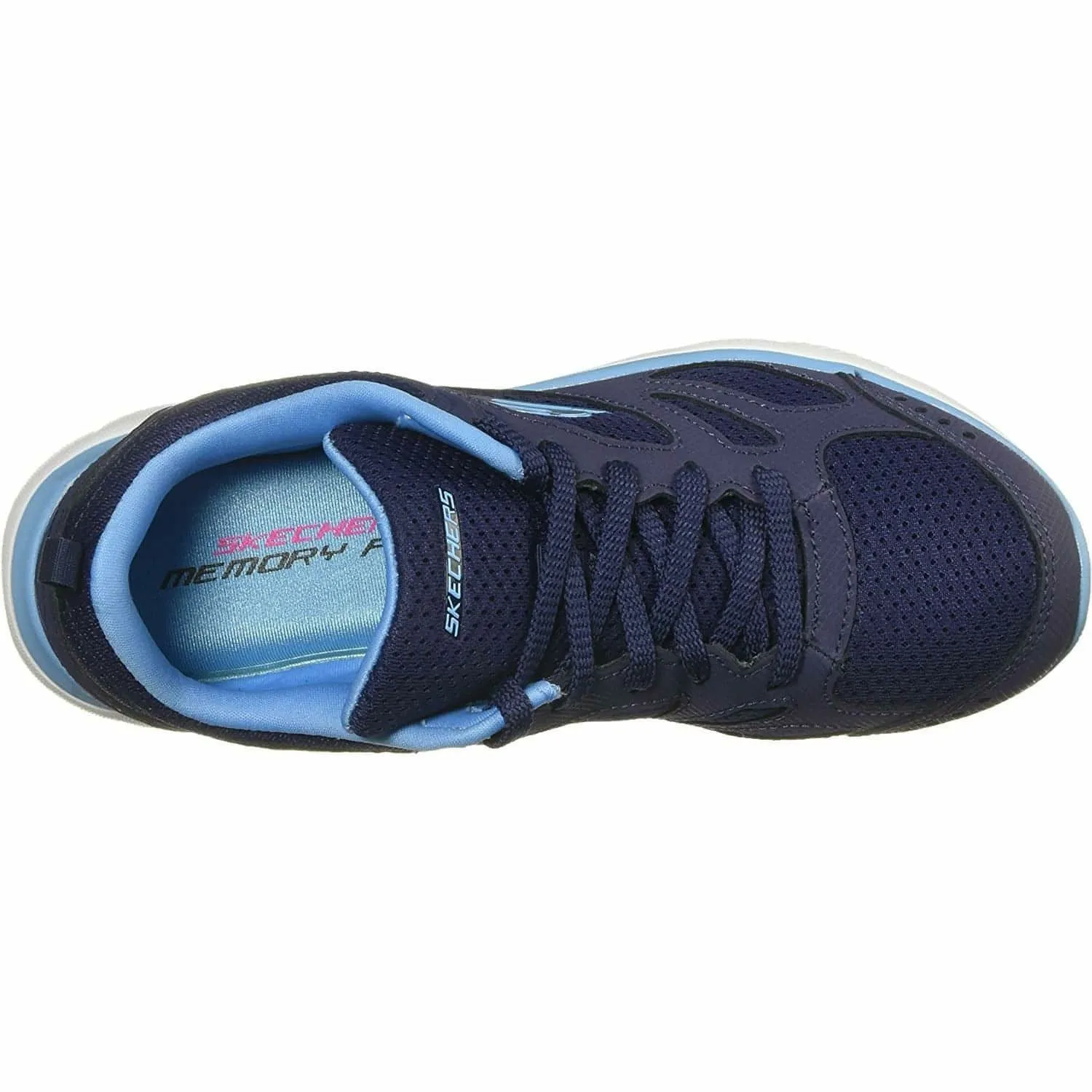 Skechers Summits Suited Womens Training Shoes - Navy Ergonomic Footbed Shape Foam Lining Running Errands