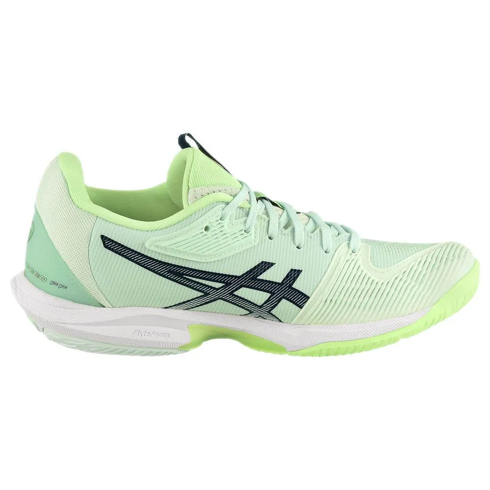 Tapered Heel Collar High Rebound Insole Asics Women's Solution Speed FF 3 - Pale Mint/Blue Expanse