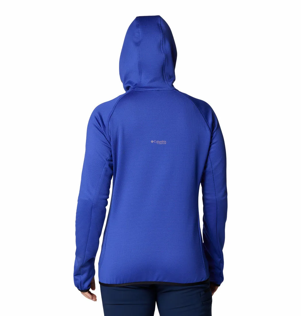Columbia Women Blue Triple Canyon Grid Fleece Hooded FZ Urban Motion suitable for work commutes