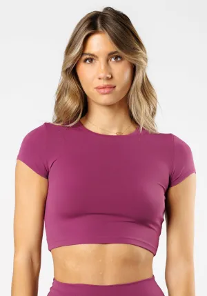 Long sleeved warmth Soft Finish RecStretch? Short Sleeve Crop Bright Violet