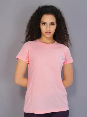 Modern Outfit Women Solid Slim Fit Crew Neck T-shirt with TECHNO COOL