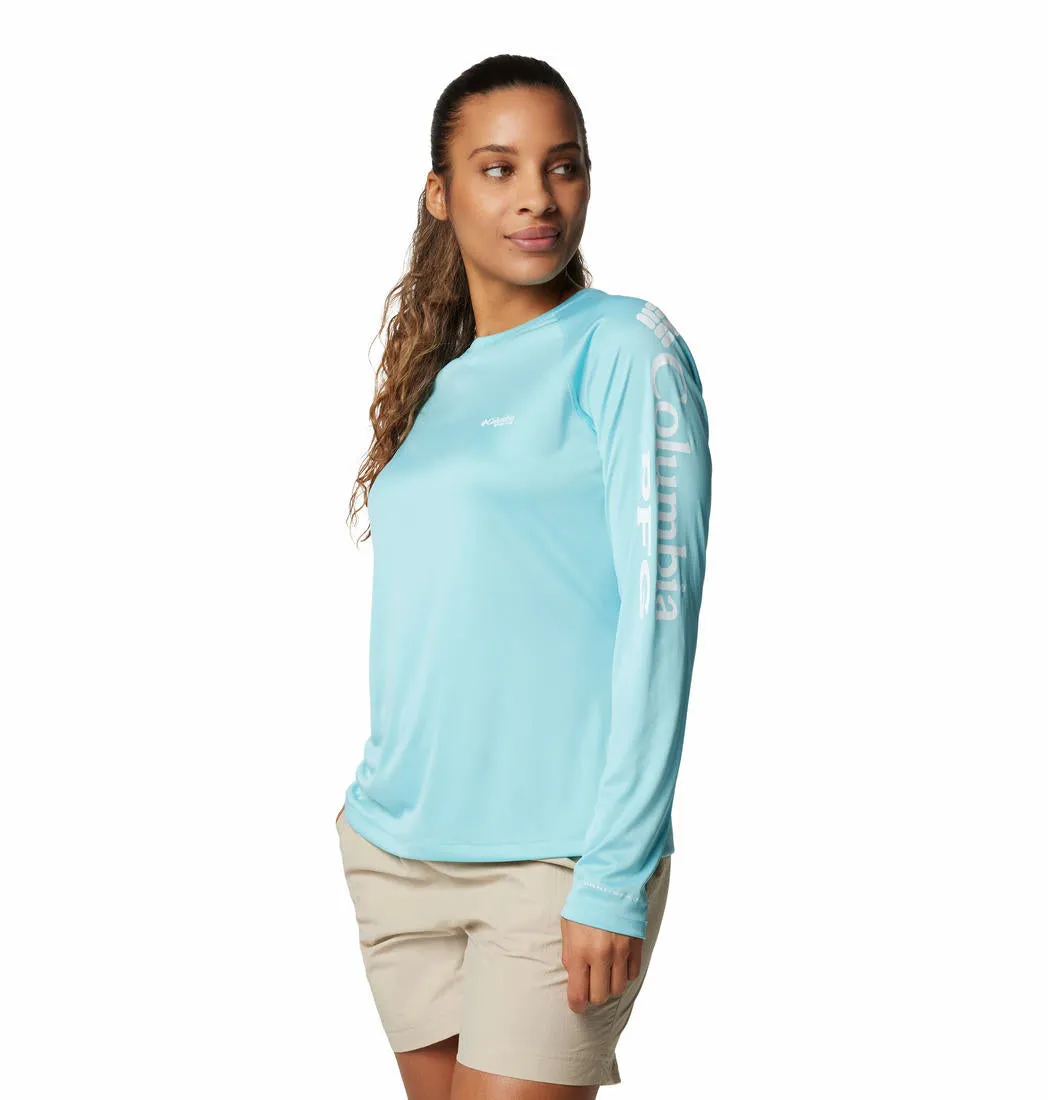Classic Cut Chilly Day Wear Columbia Women Blue Tidal Tee II Long Sleeve (Sun Protection)