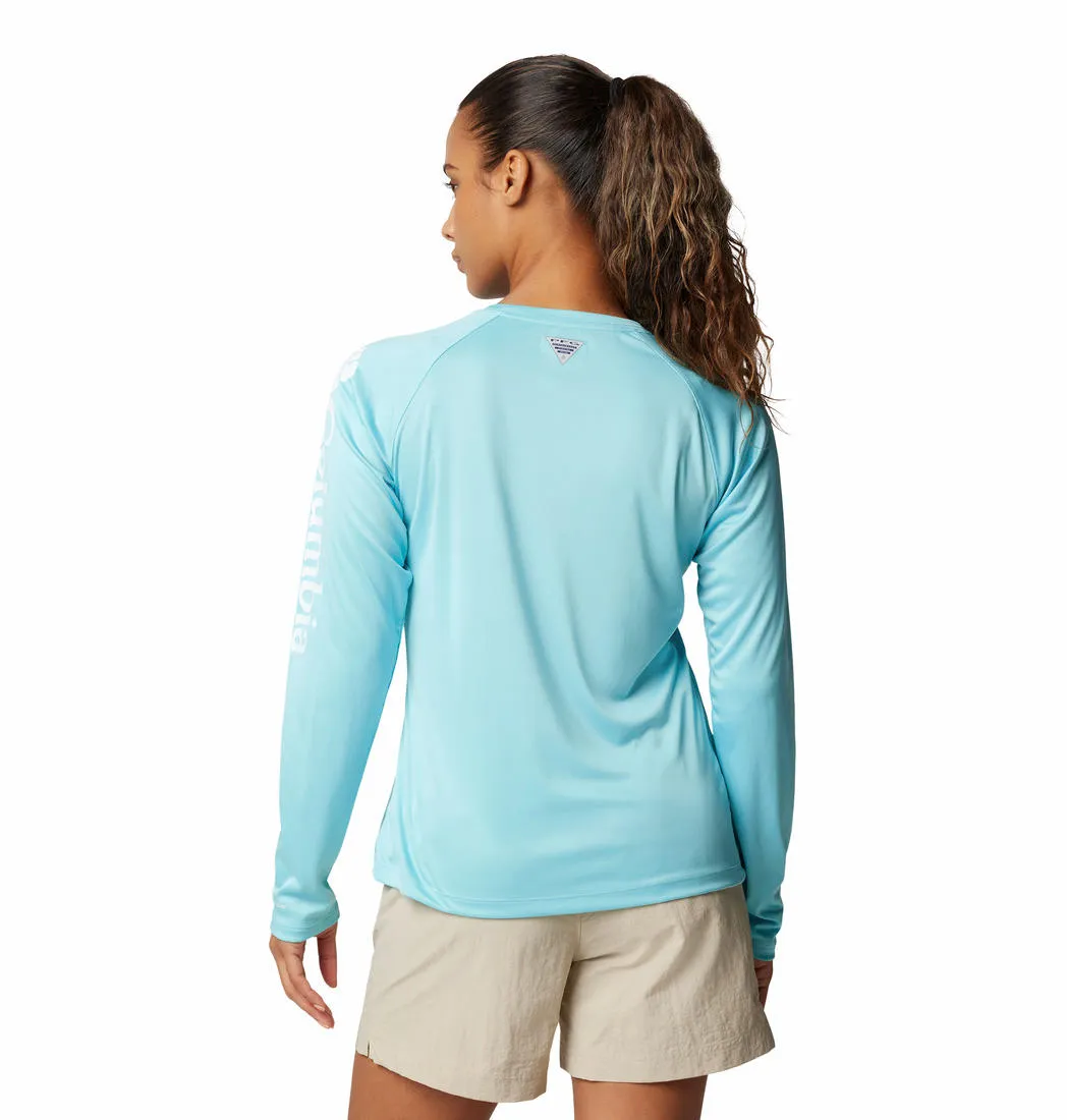 Classic Crew Neck Columbia Women Blue Tidal Tee II Long Sleeve (Sun Protection)