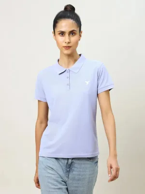 Sports Outfit Side Vent Design Women Solid Slim Fit Polo T-shirt with MATPIQ