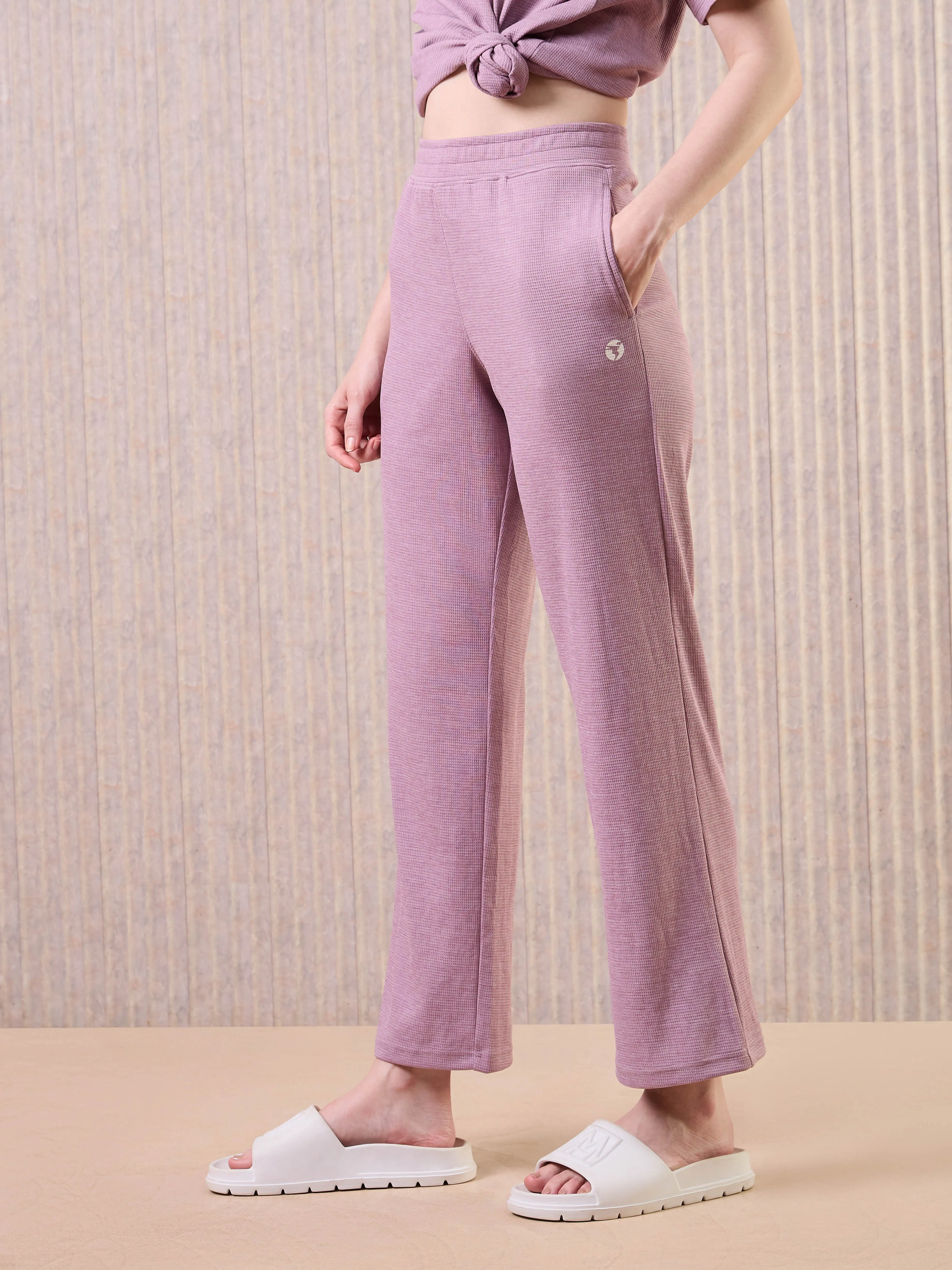 Women Cubic Melange Relaxed Fit Trackpants with DOUBLE COOL Relaxed Look