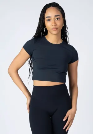 Trendy popularity LiteSpeed Short Sleeve Crop Black