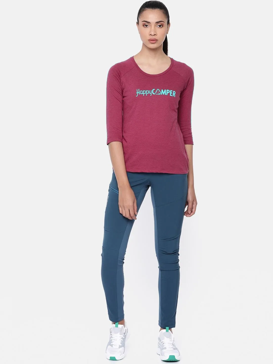 Relaxed Flex Columbia Women Blue Weekend Explorer 3/4 Tee