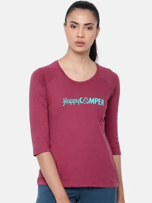 Columbia Women Blue Weekend Explorer 3/4 Tee Casual Comfort Top Formal Style