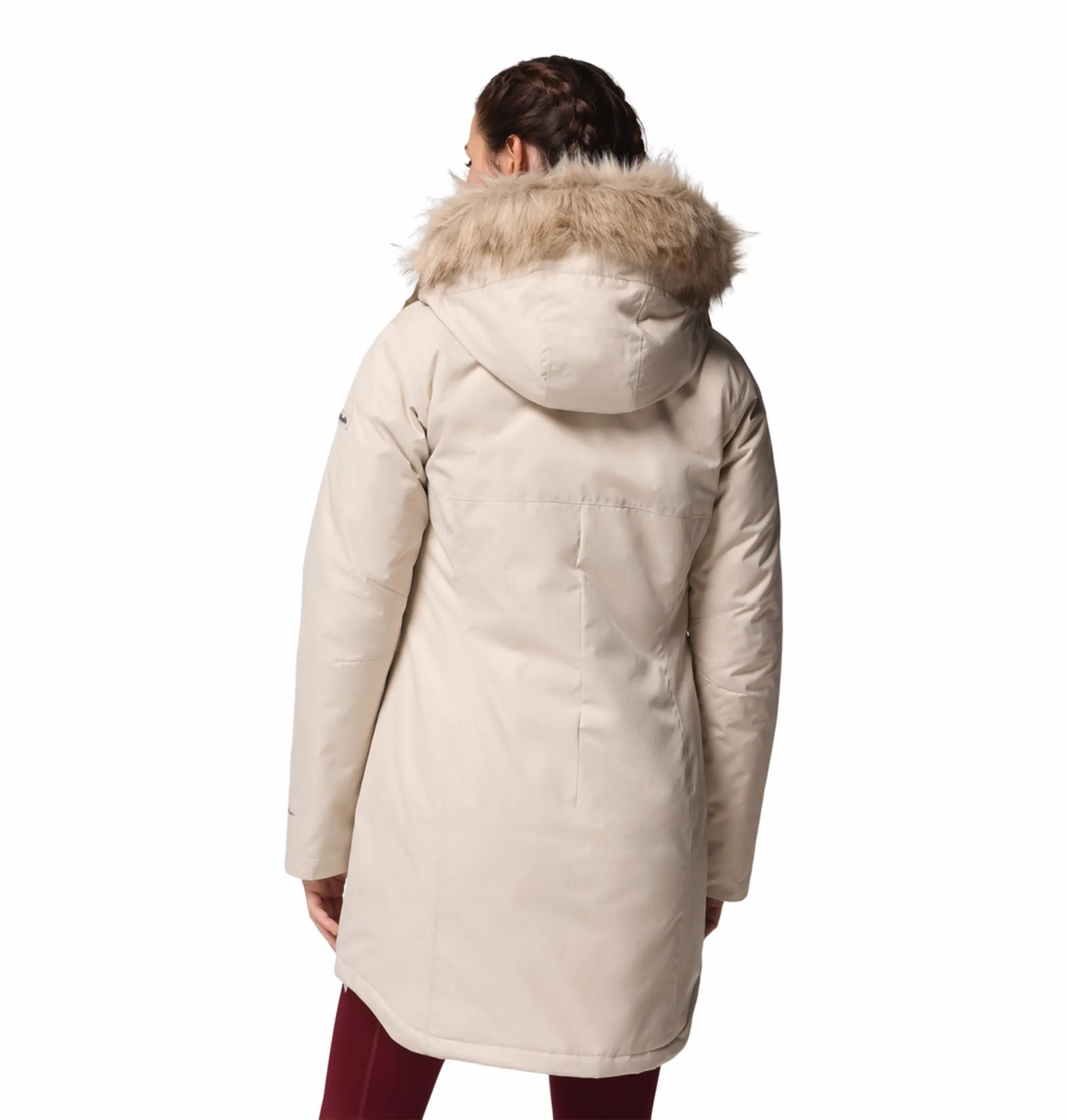 Columbia Women Beige OmniHeat Reflective Suttle Mountain Insulated Jacket Travel Fit