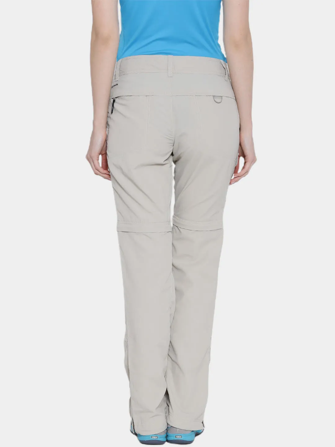 Columbia Women Beige Silver Ridge Convertible Pant (Sun Protection) Flexible Motion Beach Workout Pants