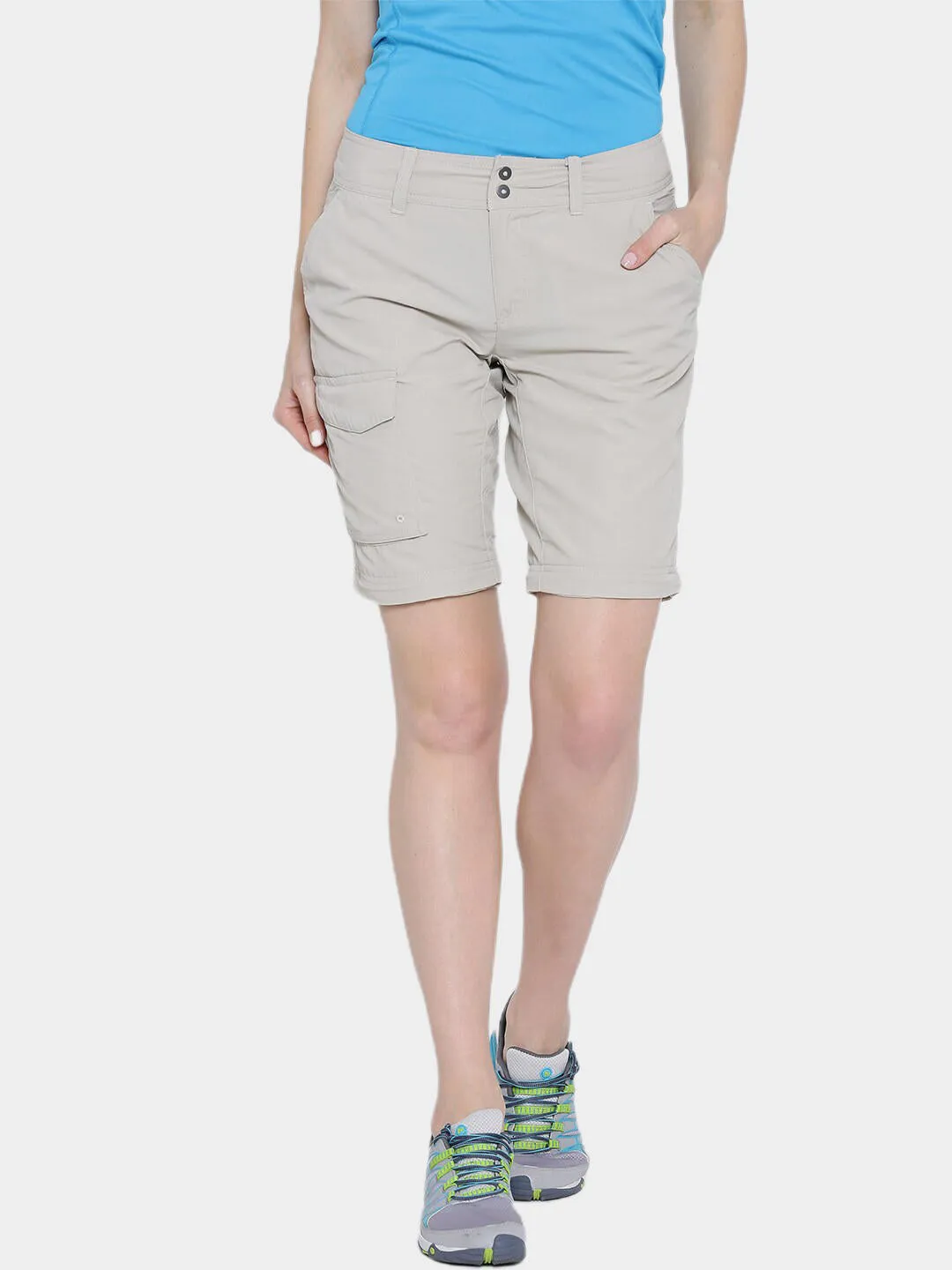 Columbia Women Beige Silver Ridge Convertible Pant (Sun Protection) Active Leggings