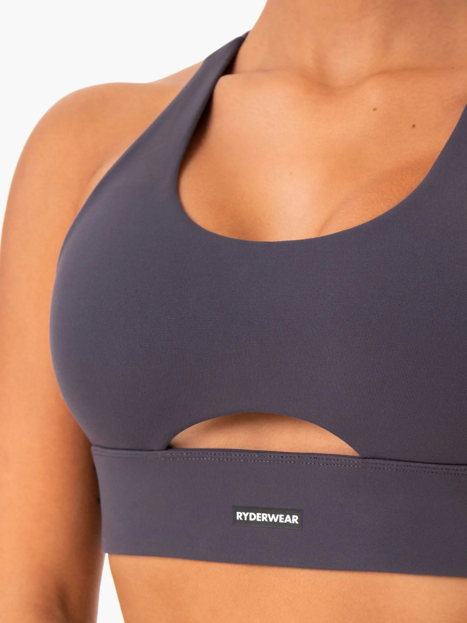 Base Racer Back Sports Bra - Charcoal Breathable Structure