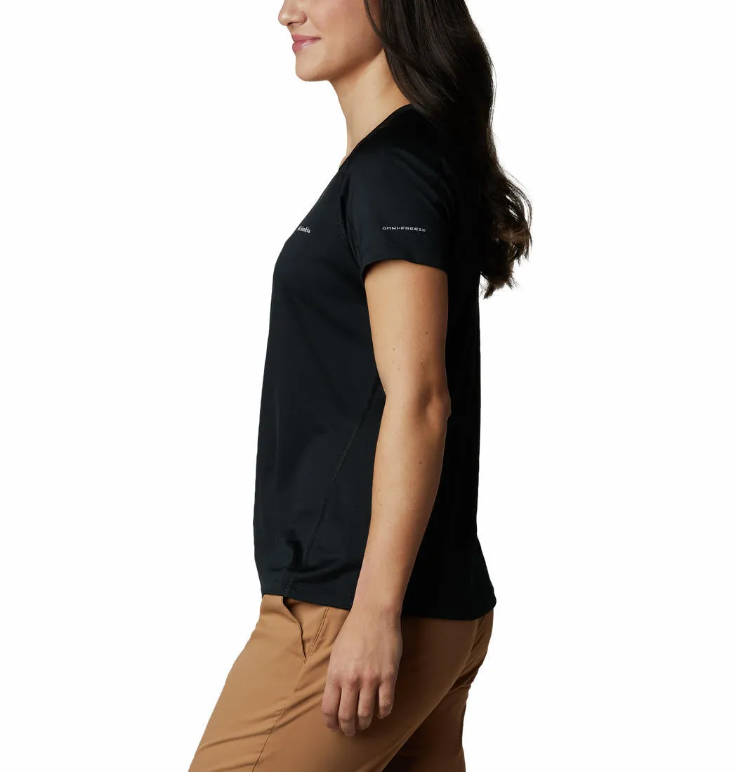 Columbia Women Black Zero Rules Short Sleeve Shirt (Sun Protection) Eco Friendly Fabric Travel convenience