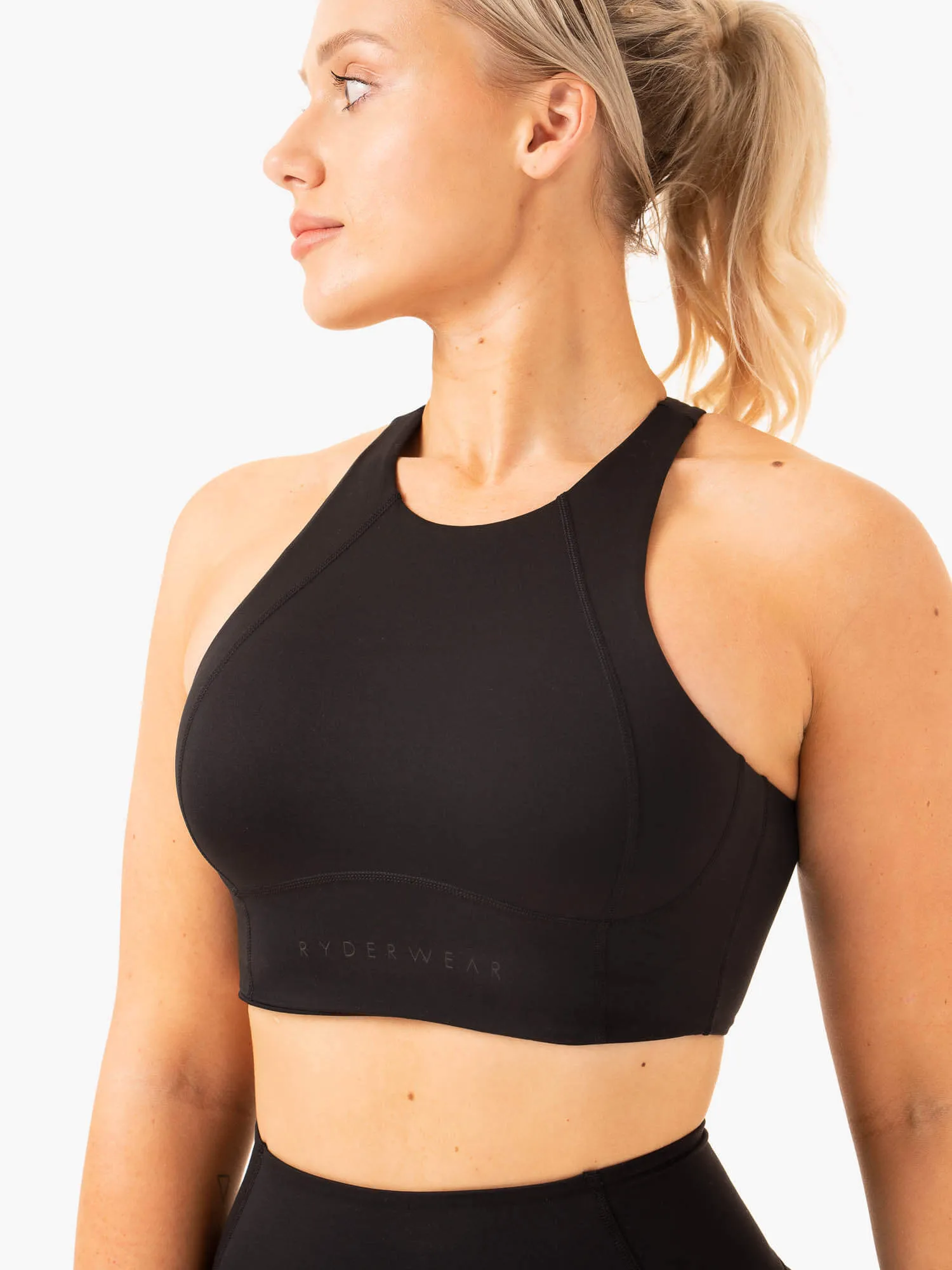 Embellished seams NKD Frame Long Line Sports Bra - Black