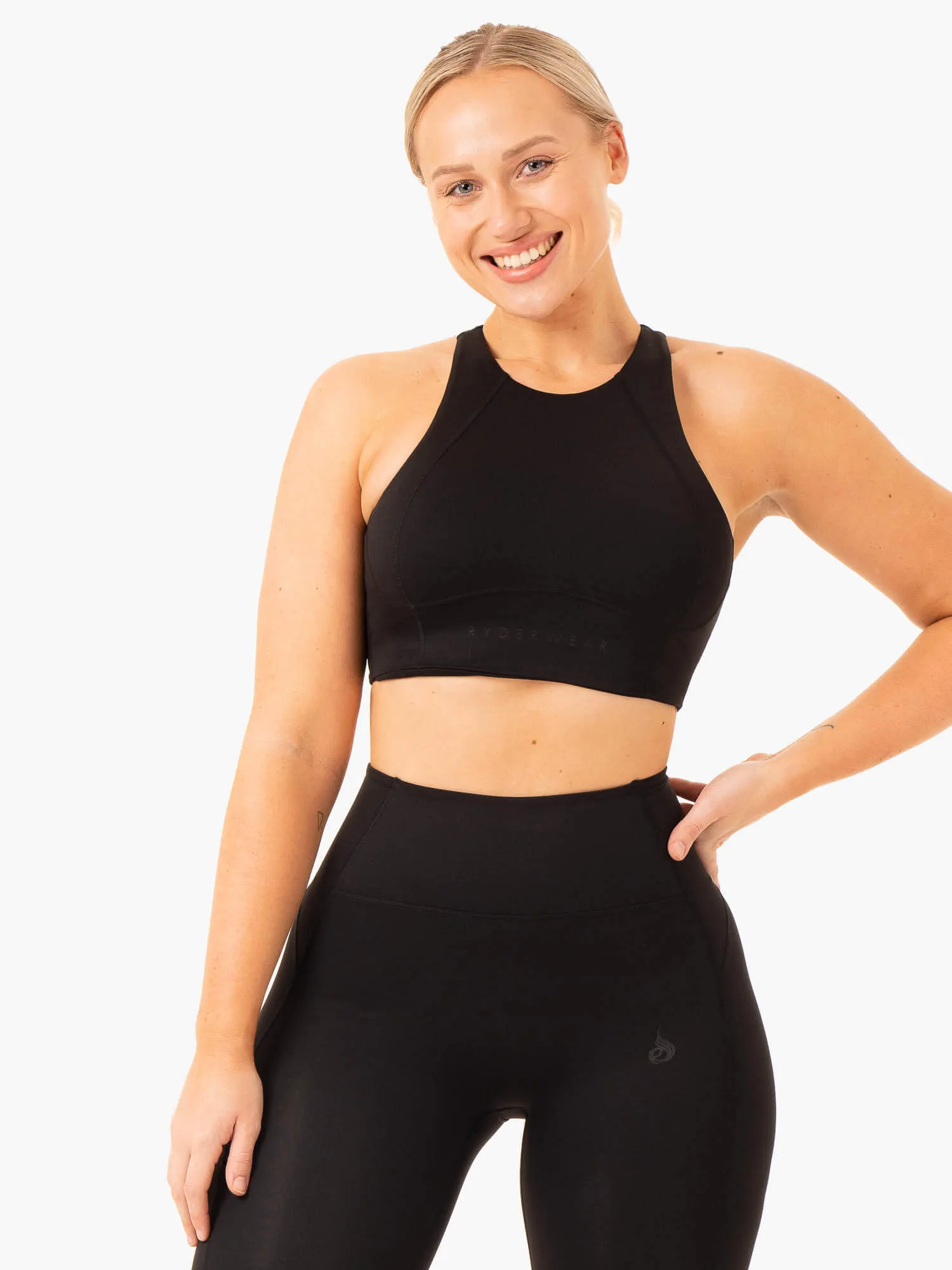 Active Secure Design NKD Frame Long Line Sports Bra - Black