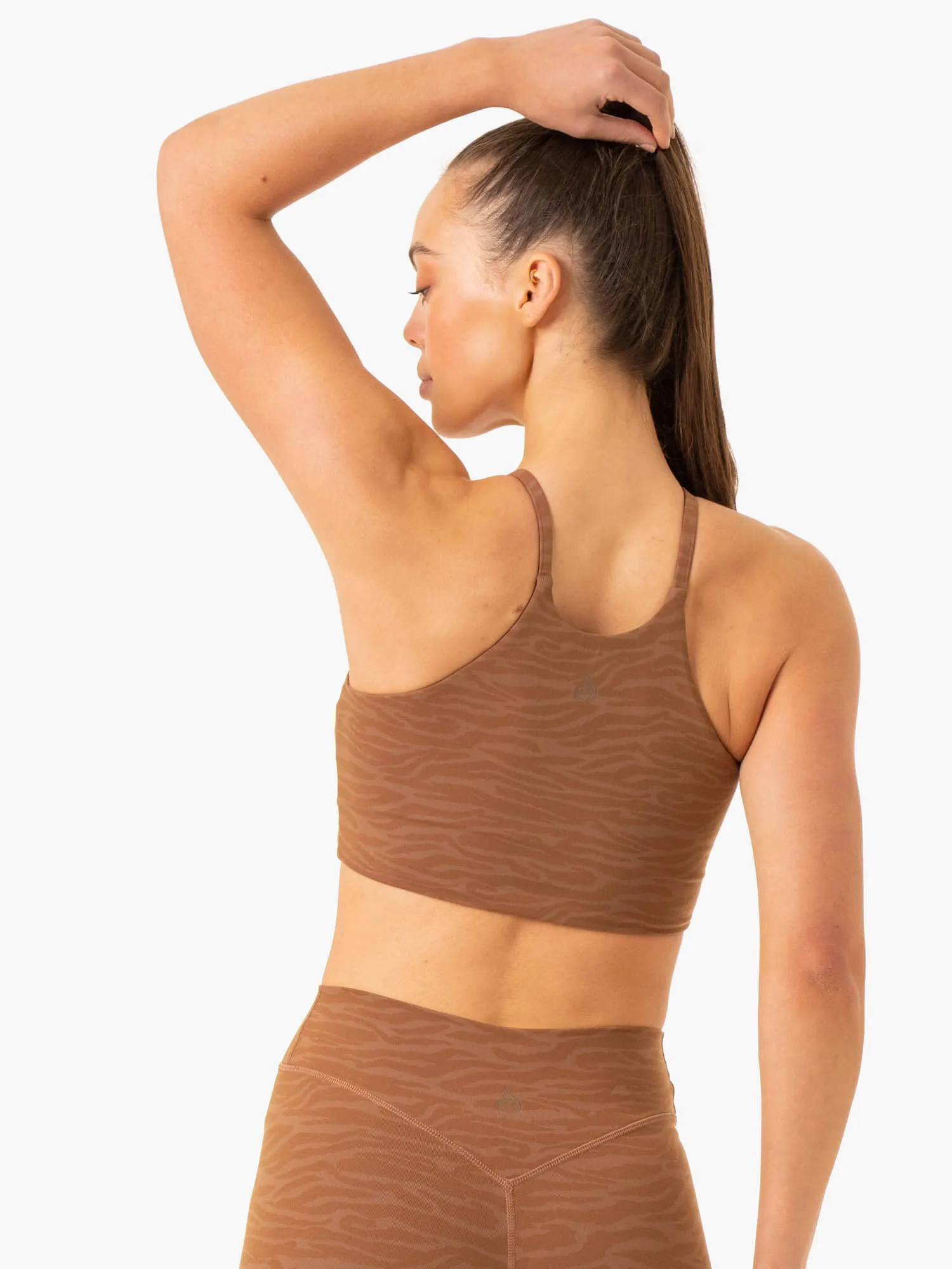 Seamless lining Low-quality Transform Reversible Sports Crop - Chocolate Zebra