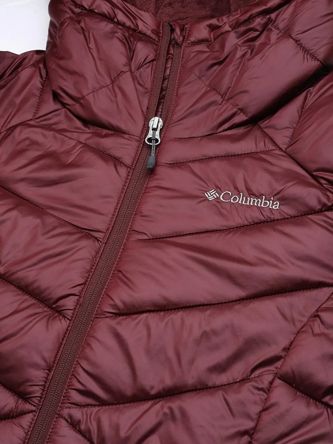 Columbia Women Maroon Joy Peak Mid Jacket Powder Level