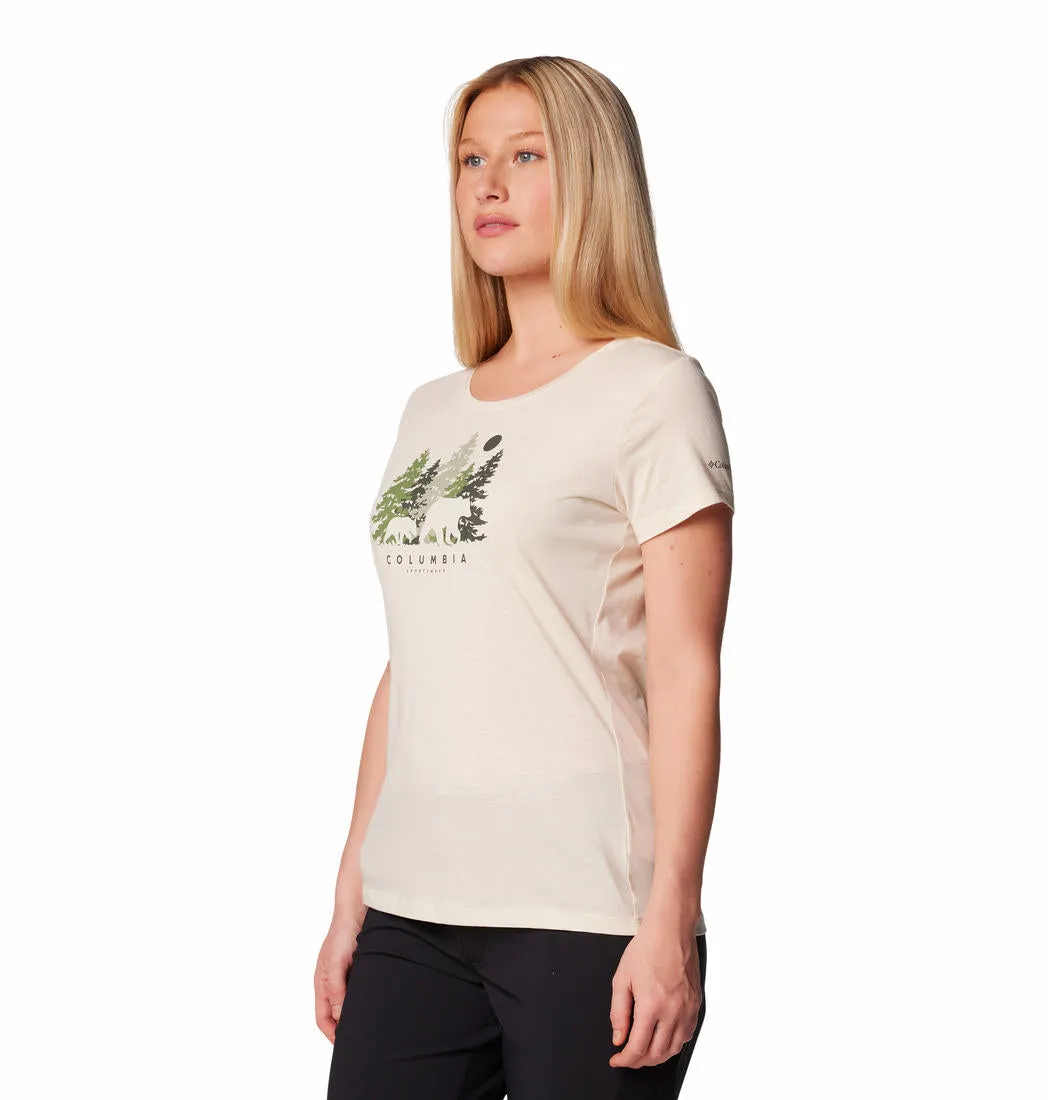 Columbia Women White Daisy Days SS Graphic Tee QuickDry Material