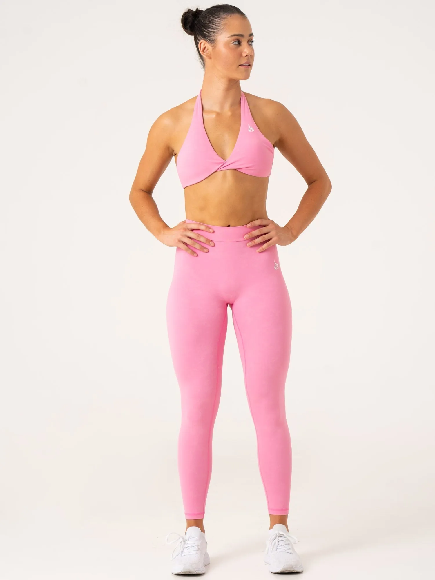NKD Stonewash Halter Sports Bra - Pink Stonewash Comfortable