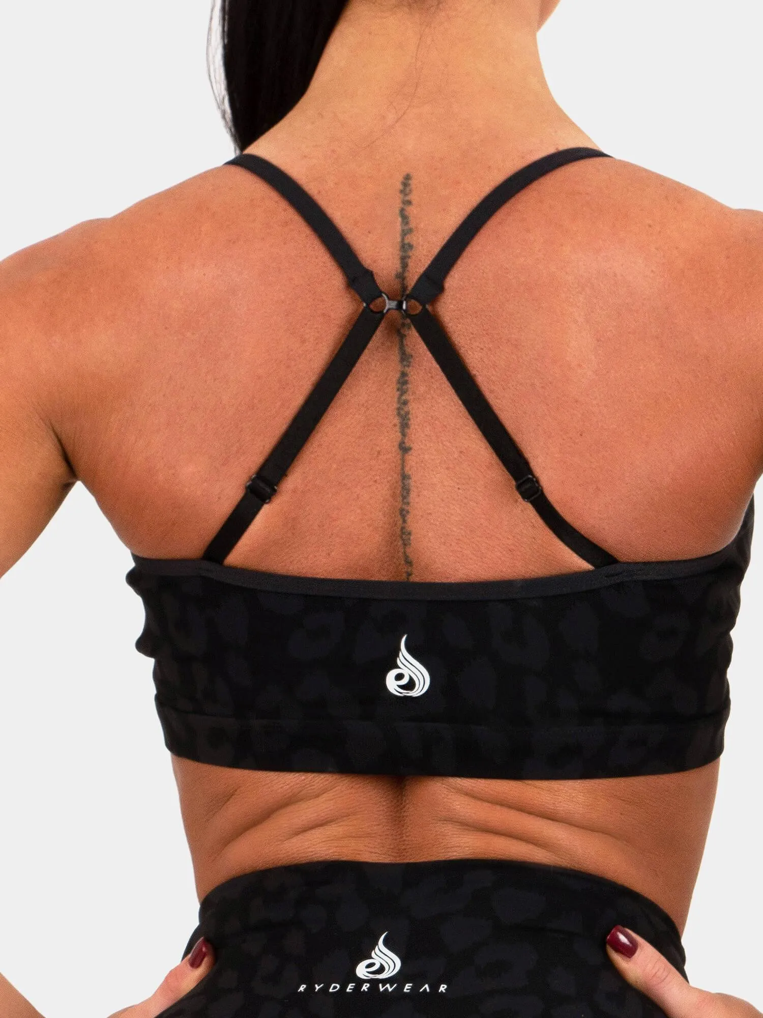 Animal Sports Bra - Leopard Black Non-Binding Fit