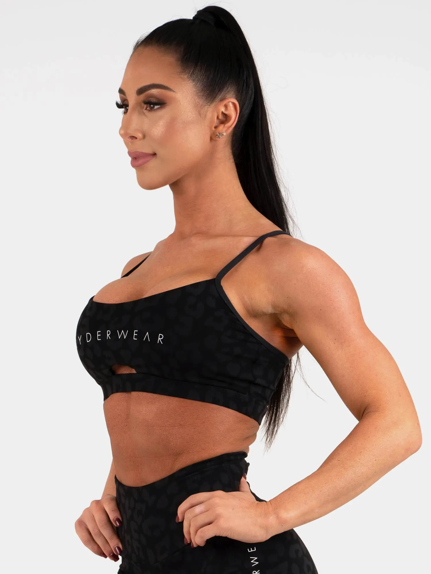 layering Animal Sports Bra - Leopard Black