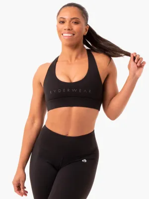 Sleepwear Fully Encapsulated Cups Staples Cross Over Sports Bra - Black