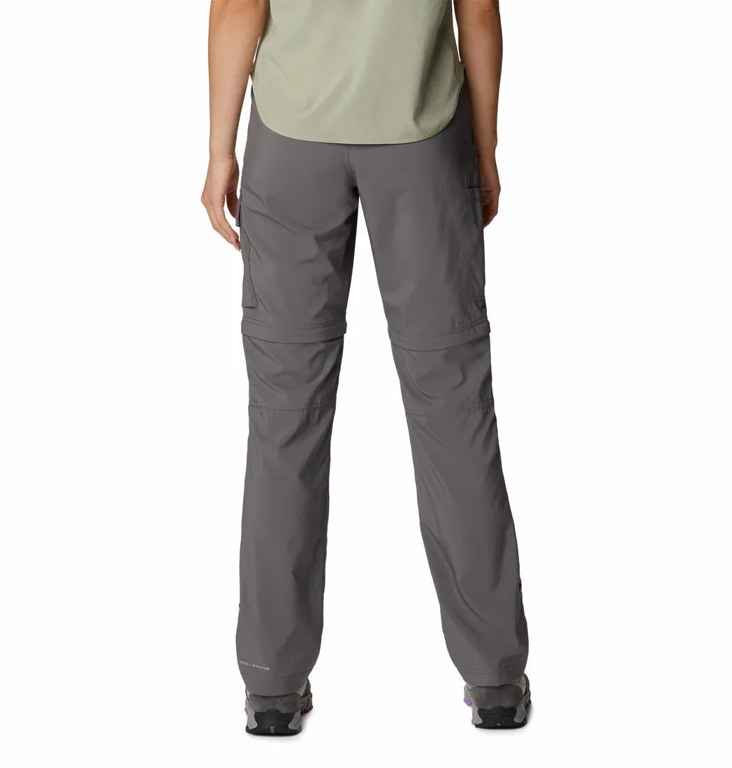 Columbia Women Grey Silver Ridge Utility Convertible Pant (Sun Protection) Laser Cut Vents Cushioned Comfort