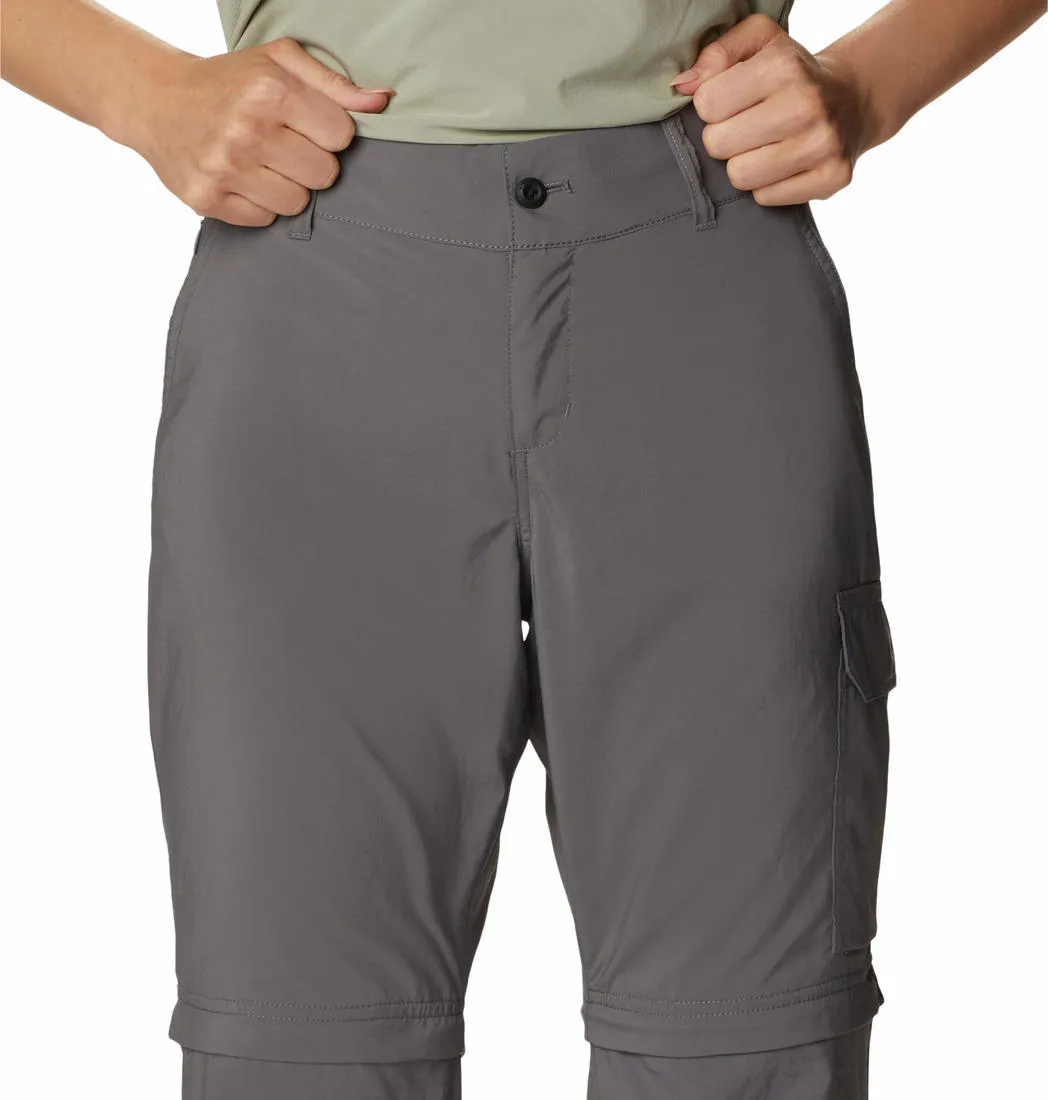 Columbia Women Grey Silver Ridge Utility Convertible Pant (Sun Protection) Elastic Free Cuff Options