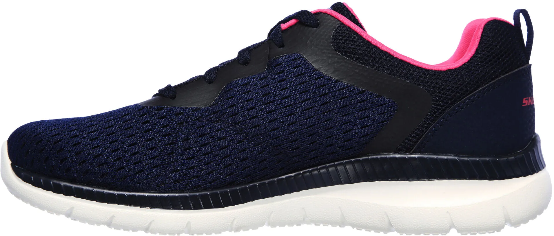 Mesh Upper Skechers Bountiful Womens Training Shoes - Navy
